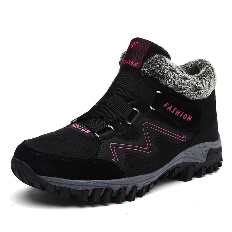 Bottes de Marche Femme Noir avec Doublure Chaude
