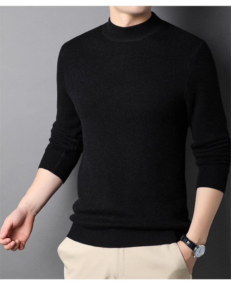 Pull Homme Laine Mocha Col Roulé