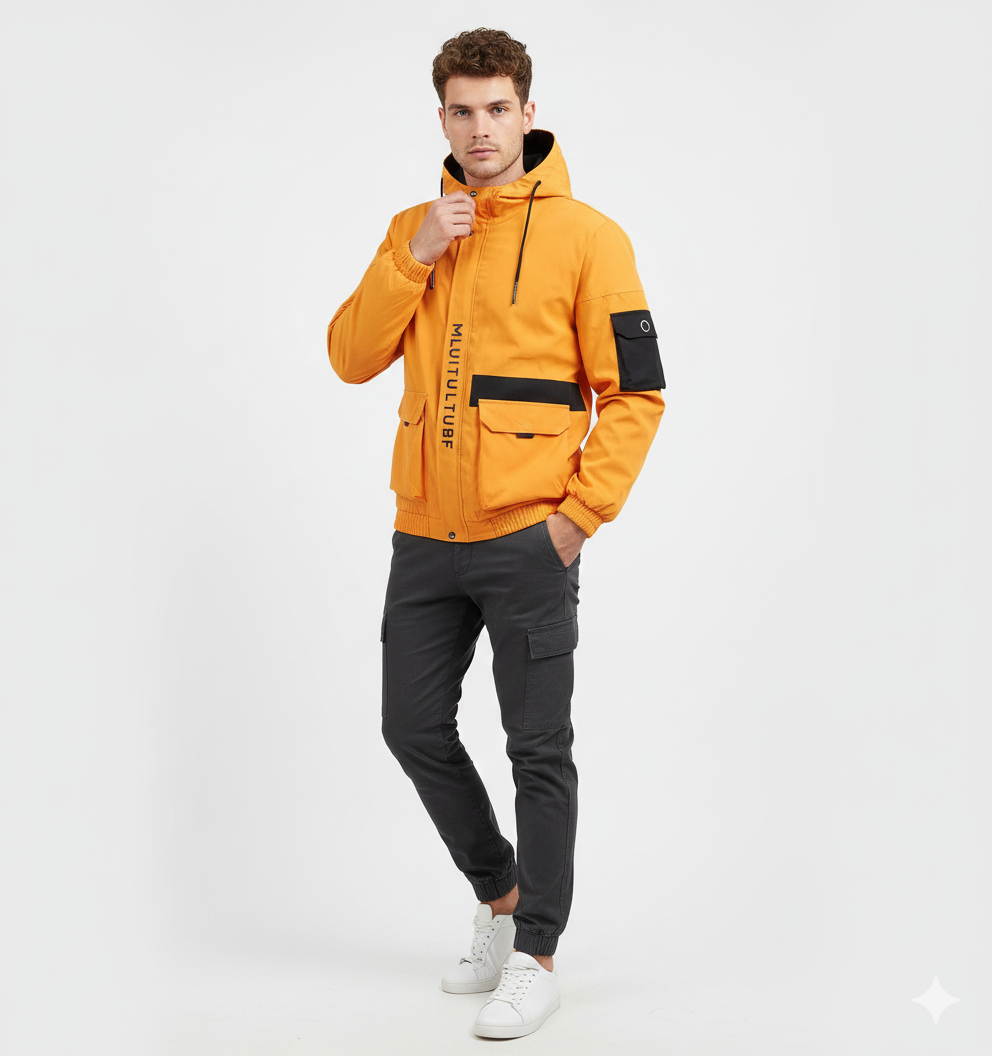 Veste Imperméable Homme Légère pour Hiver avec Capuche