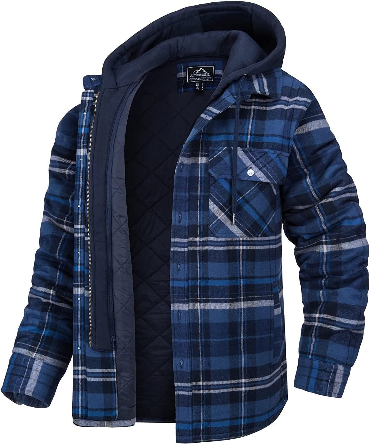 Veste en flanelle à capuche pour homme