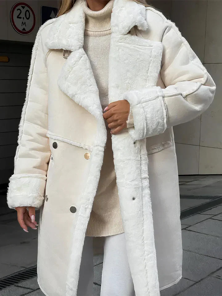 Manteau Femme Hiver Long à Fermeture Éclair avec Col Montant