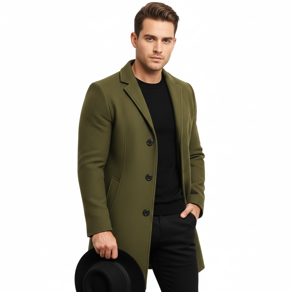 Manteau Homme Hivernal Long Élégant