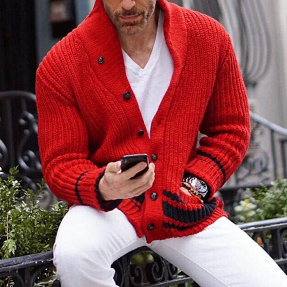 Cardigan Homme Jaune Douillet à Fermeture Éclair
