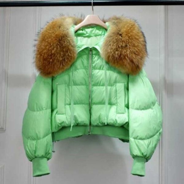 Parka Hiver Femme au Col en Fourrure Synthétique avec Fermeture Éclair