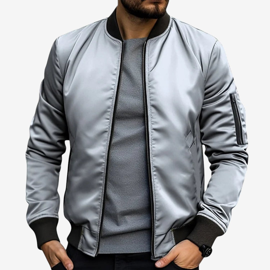 Veste Homme Élégante à Manches Longues avec Col Haut