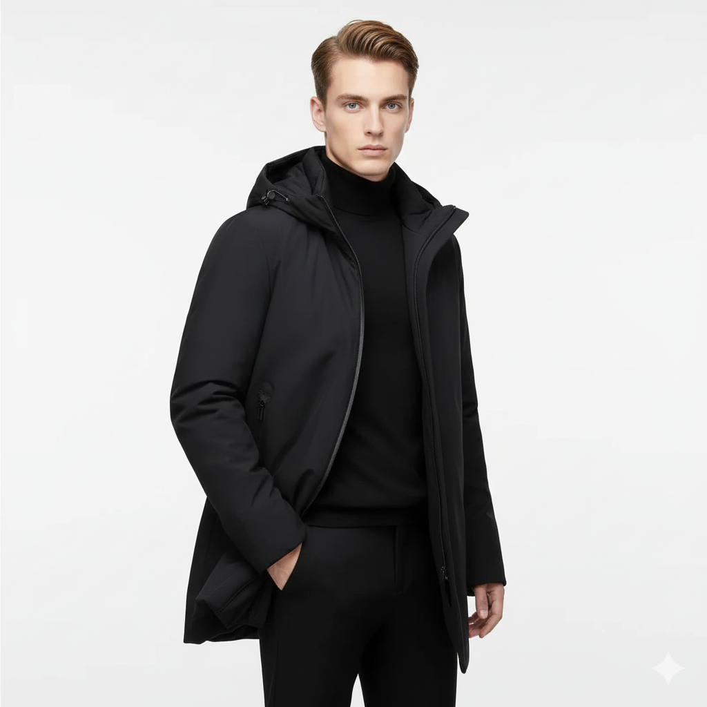 Manteau d'Hiver Homme Étanche - Parka Chaude avec Capuche Réglable