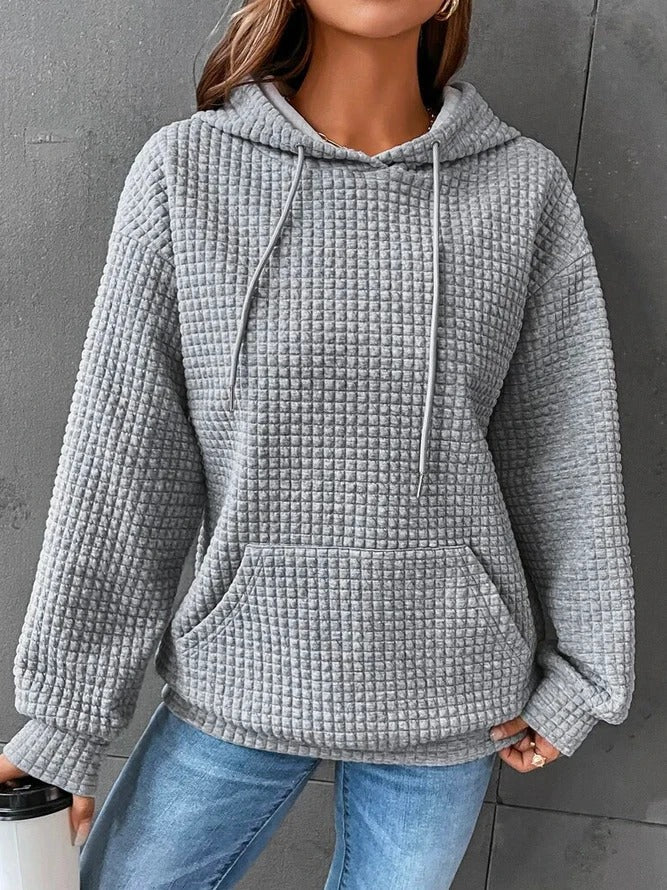 Sweat à capuche femme noir déstructuré