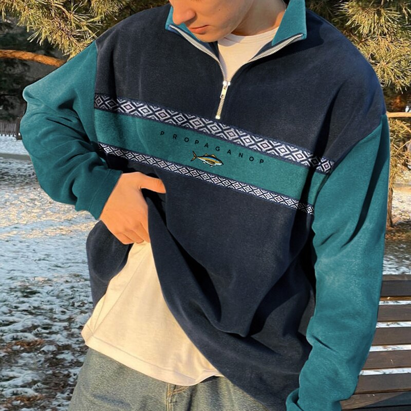 Pull Zippé Chic Homme – Sweater Classique Douillet pour Hiver
