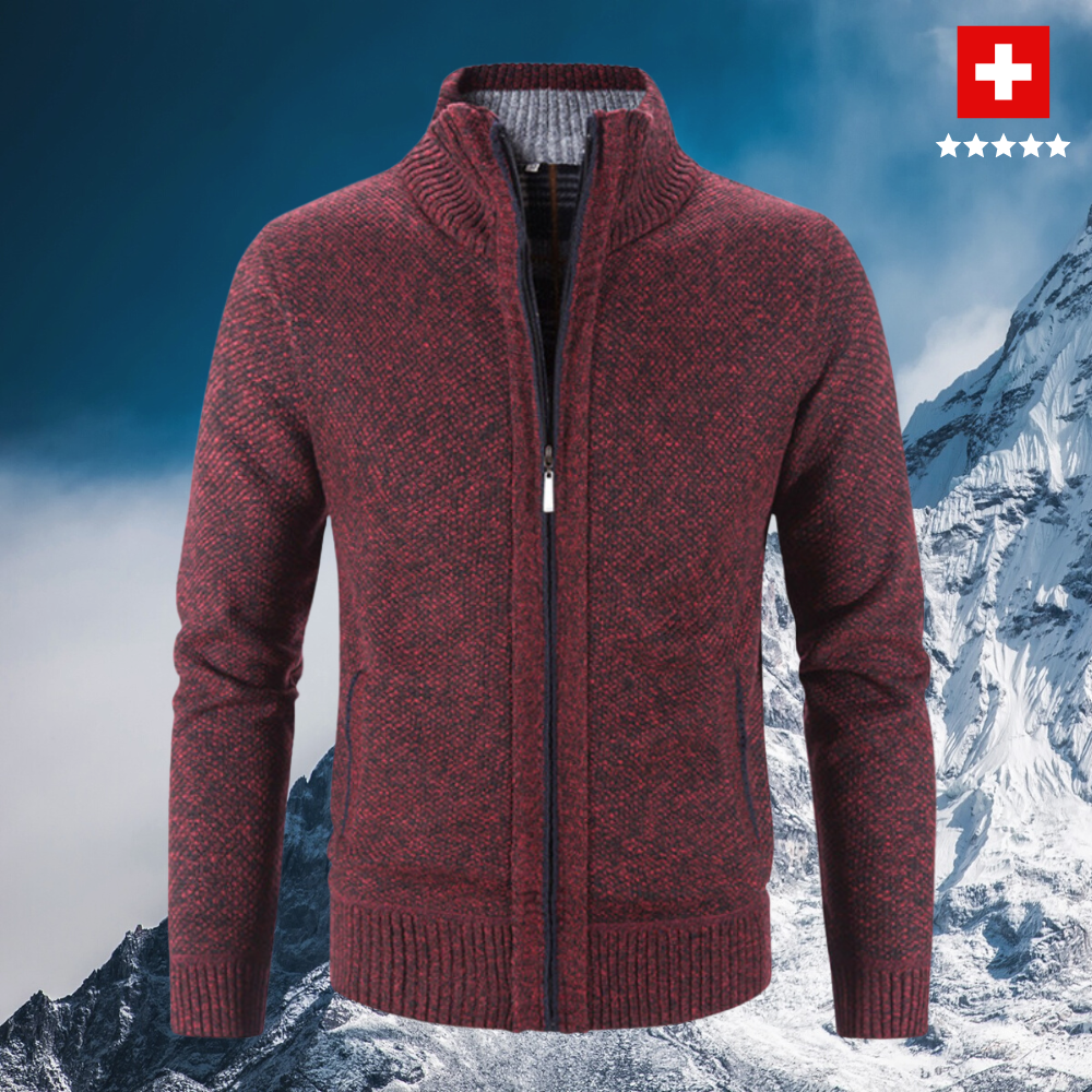 Blouson en laine bleu marine pour homme