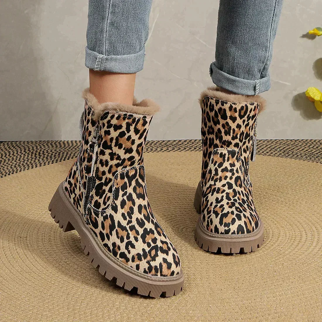 Bottes Femme Léopard Tendance Quotidien - LuxeStyle