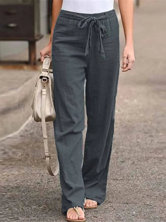 Pantalon Décontracté Taille Élevée pour Femme Été