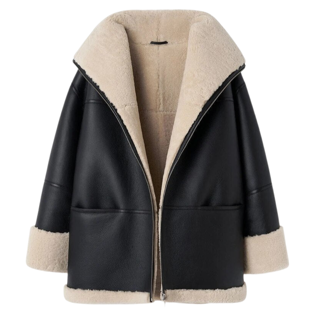 Veste Cuir Femme Élégante Fourrure Luxe - LuxeStyle