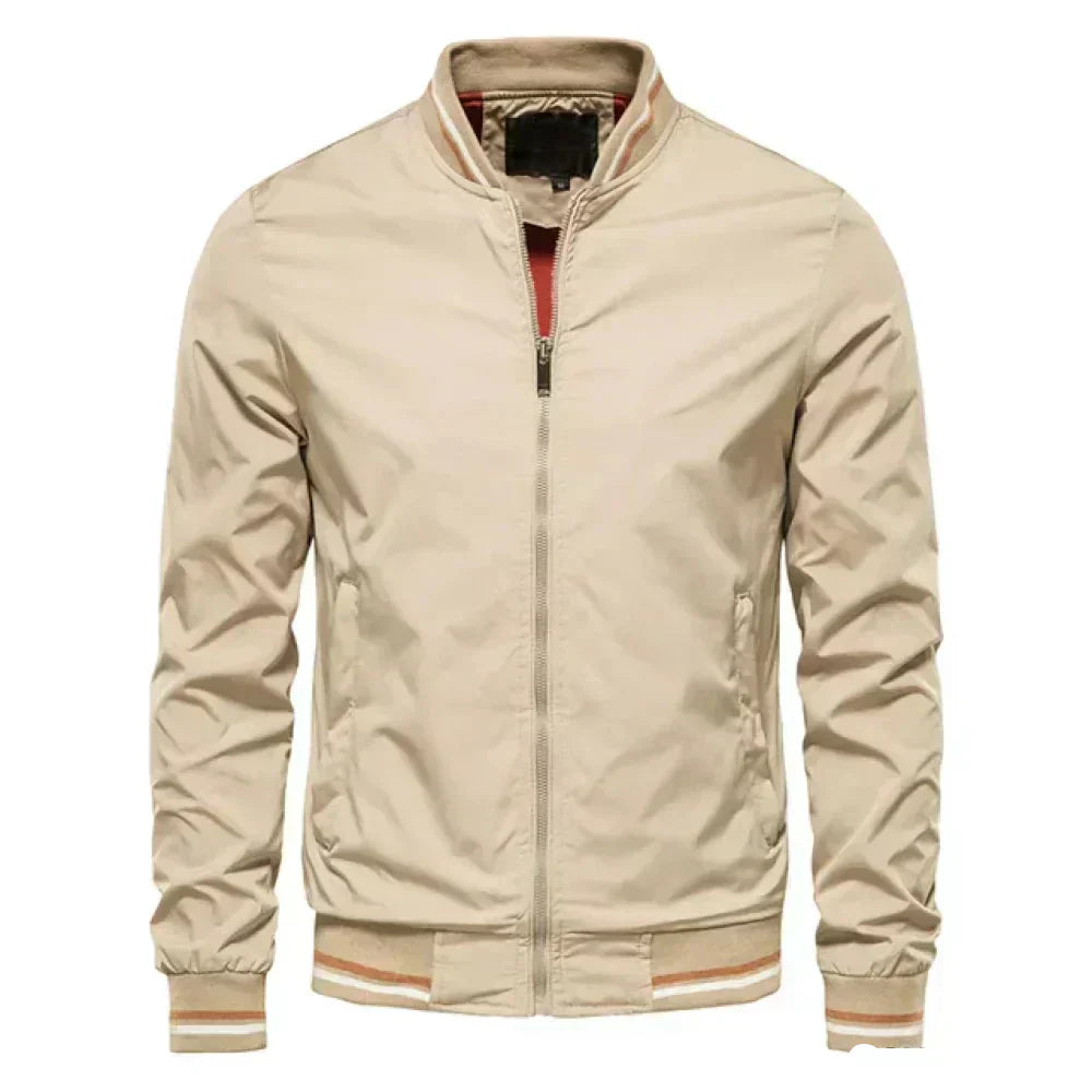 Blouson Aviateur Classique À Rayures Côtelées Pour Homme | Automne