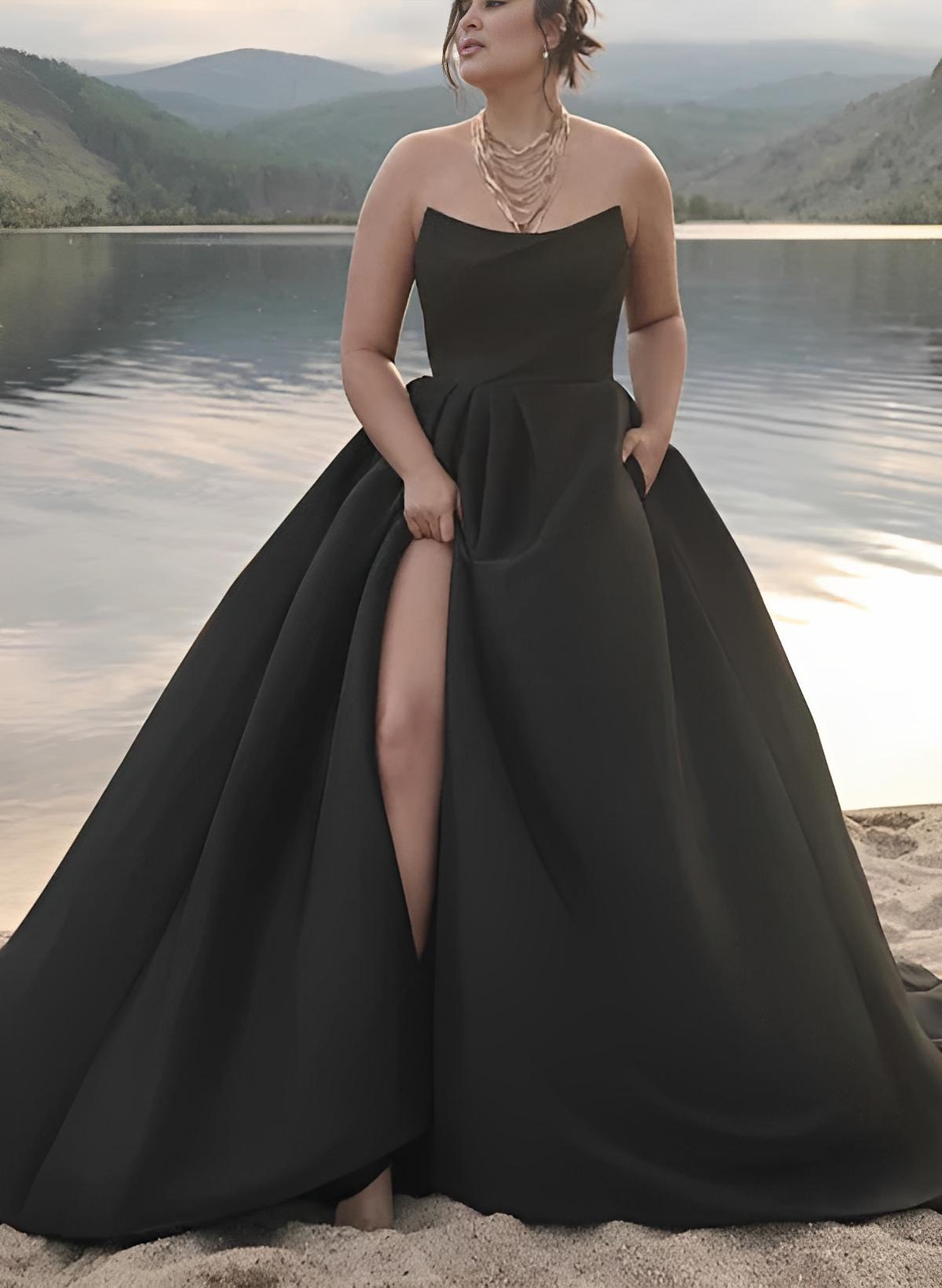 Robe de Soirée Noire Élégante Sans Manches pour Femme | Longue - luxestyle