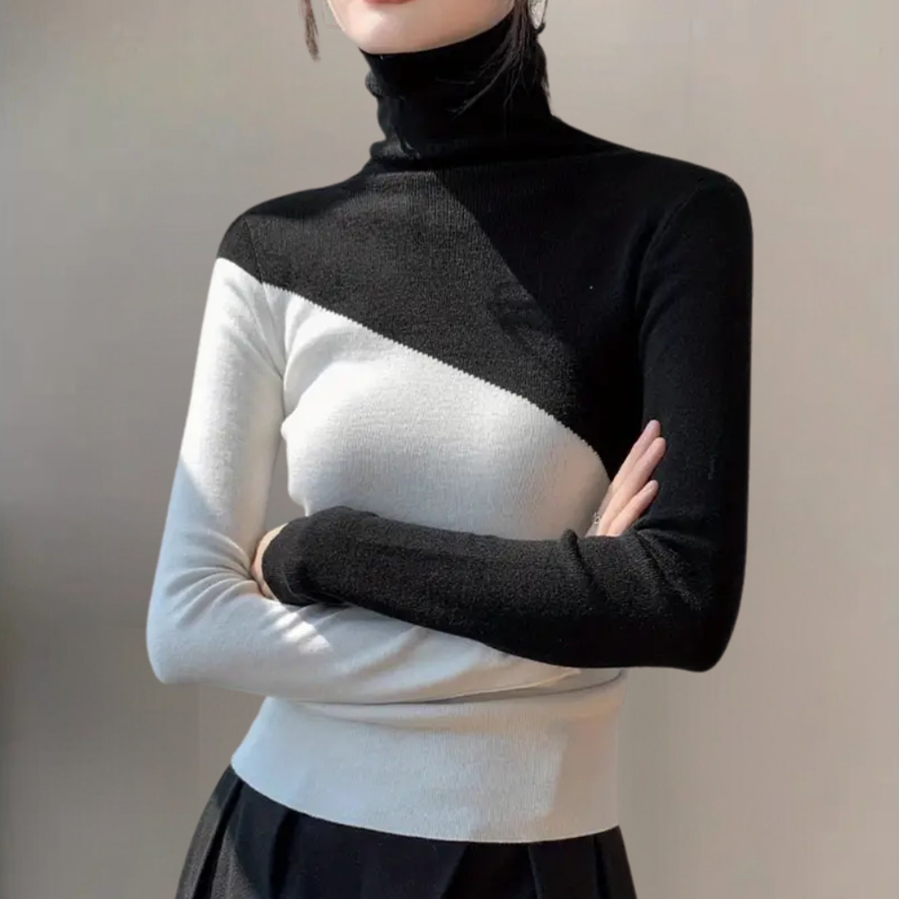 SENIA - Col roulé en tricot chaud pour femmes