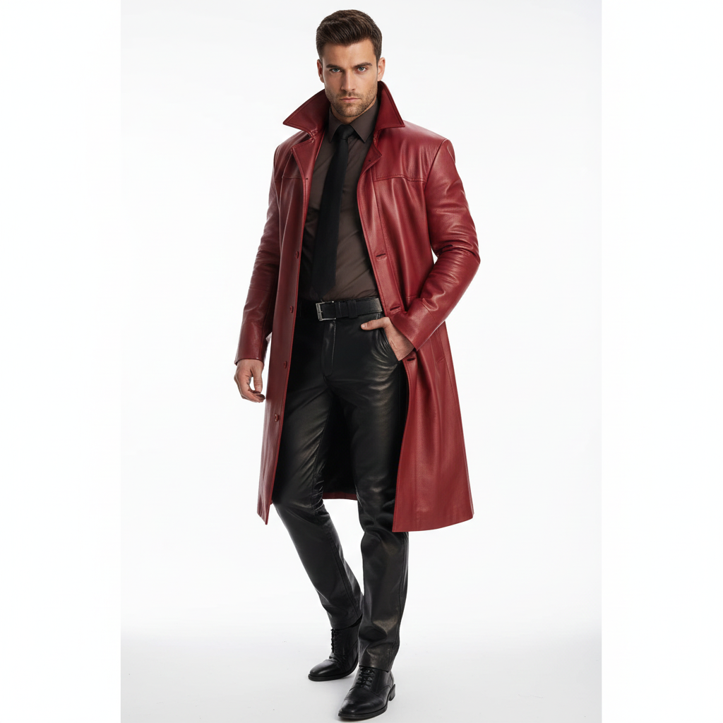 Manteau Long Homme Chic - Trench Élégant à Fermeture Bouton