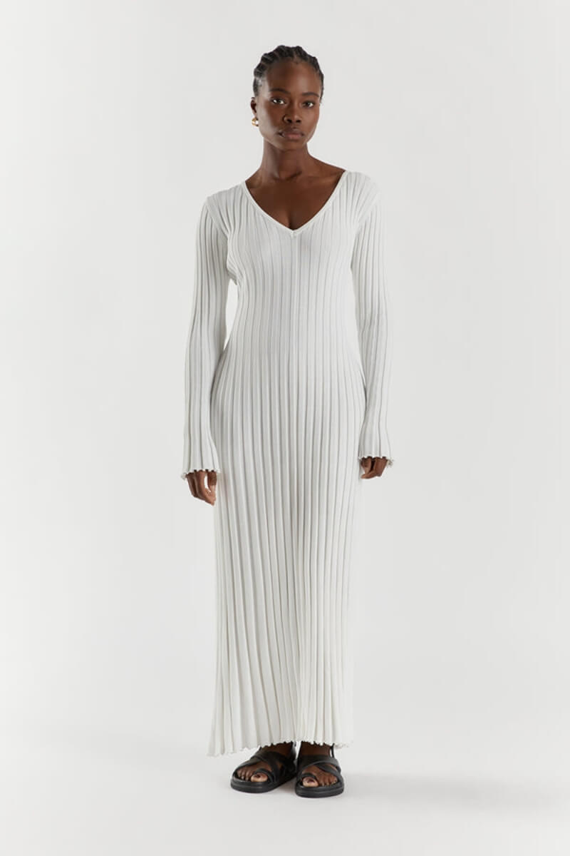 Robe Femme Chic en Maille Col Décolleté