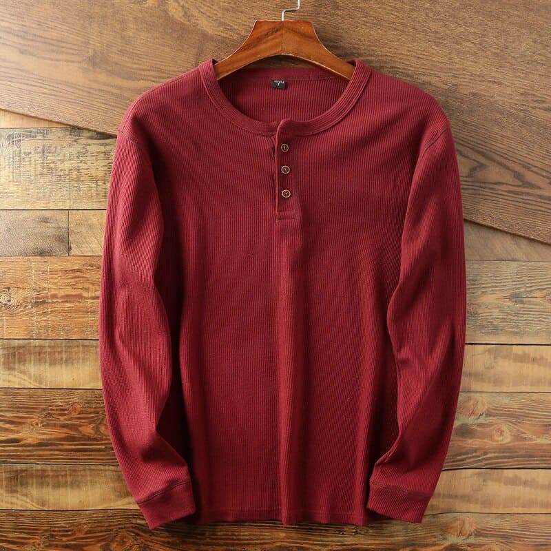 Pull à manches longues en coton beige confortable homme