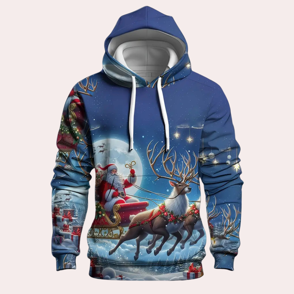 NIKLAUS - Sweat à Capuche de Noël Moderne pour Hommes