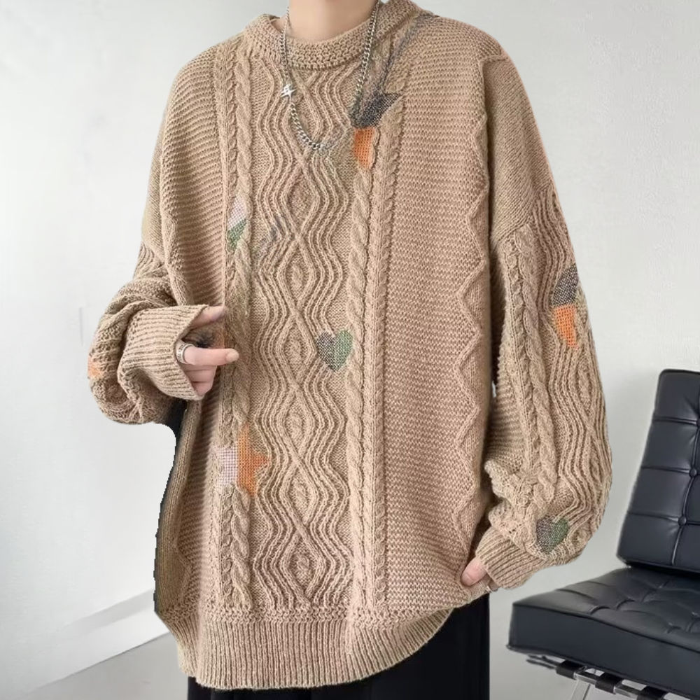 VADISLAV - Pull Tricoté Ample Décontracté pour Hommes