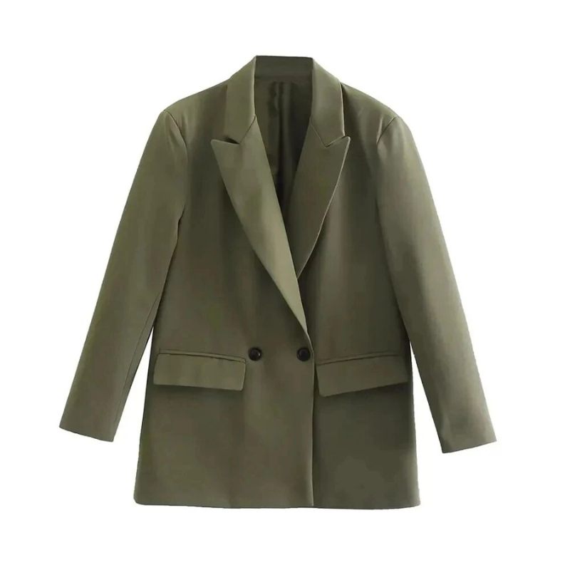 Blazer Féminin Décontracté – Manteau Chic à Fermeture Éclair en Laine de Luxe