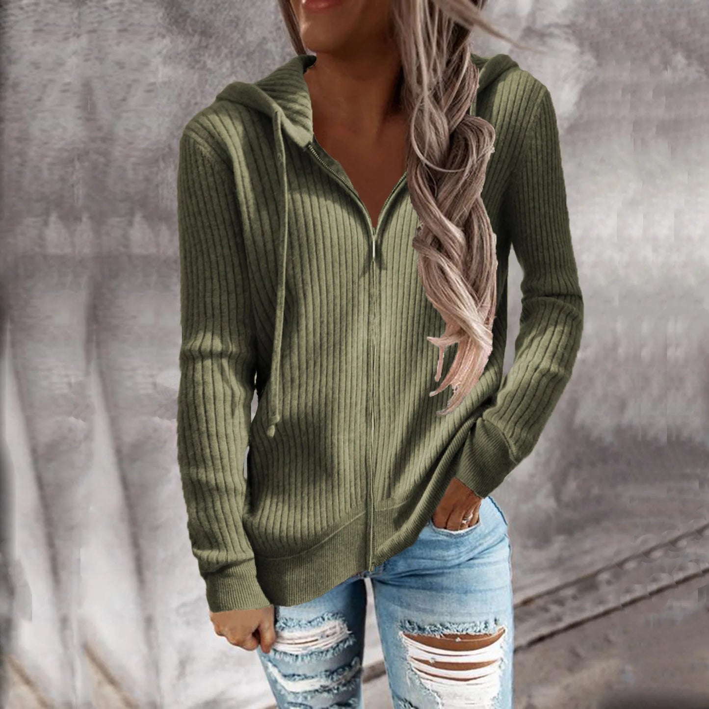 Doudoune Zippée Femme Hiver avec Capuche