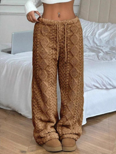 Pantalon Femme Confortable en Molleton Doux pour Hiver
