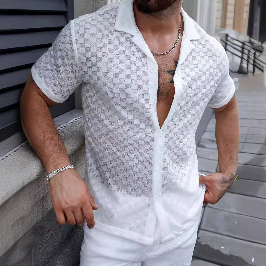 Chemise Élégante Homme Manches Courtes - LuxeStyle