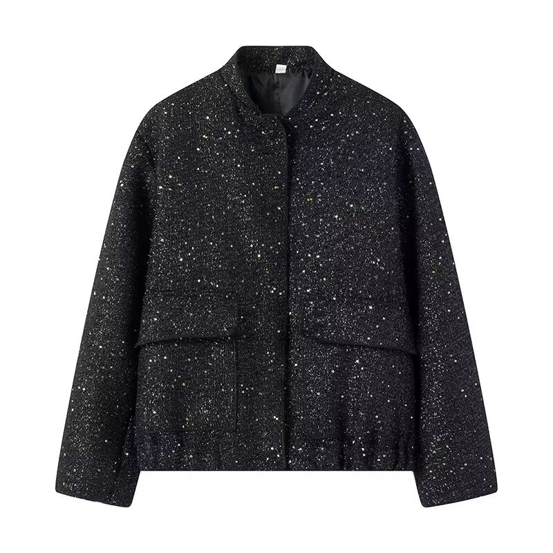 Veste Femme Élégante Manches Longues Paillettes