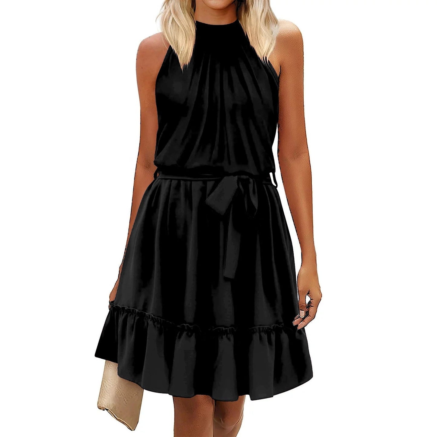 Robe été rouge décolletée pour femme