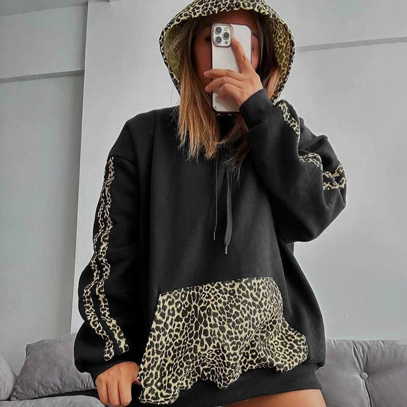 Sweat Capuche Léopard Féminin pour Tous les Jours
