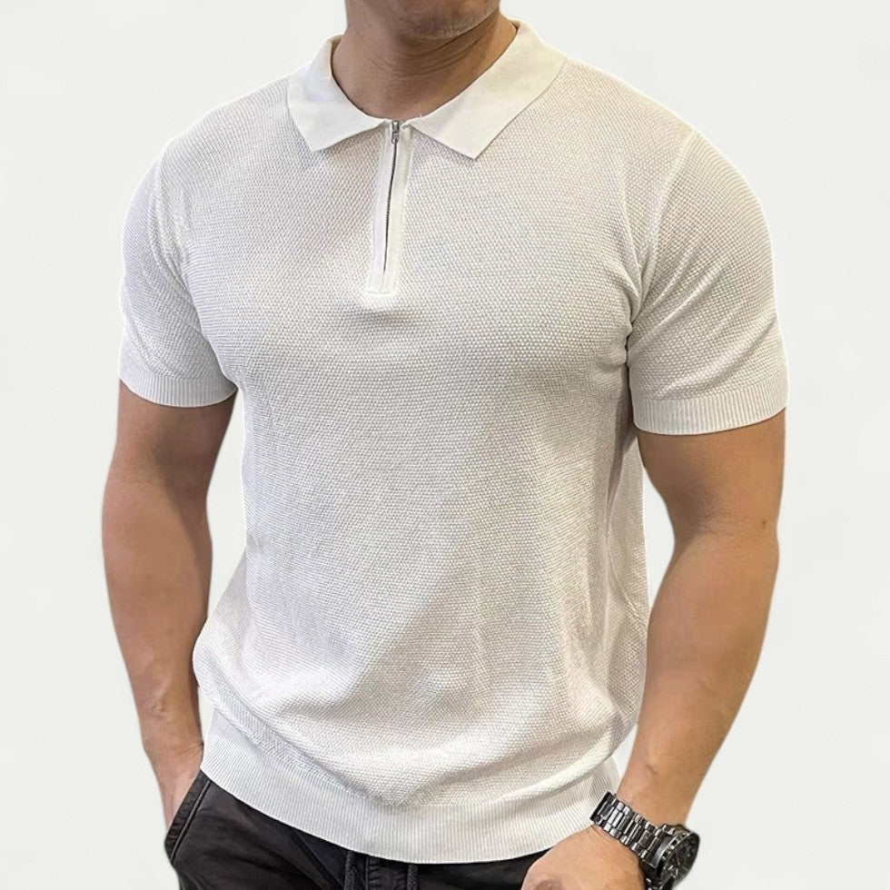 Chemise Homme Élégante Taille Slim avec Fermeture Éclair