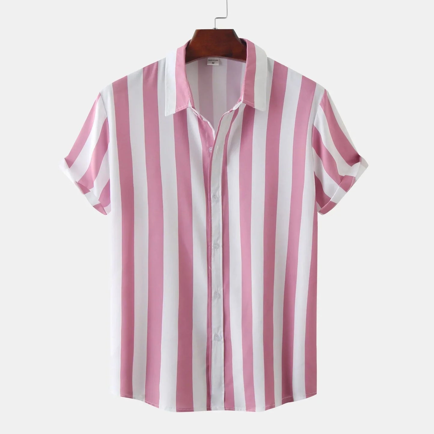Chemise à Rayures Classique Manches Courtes