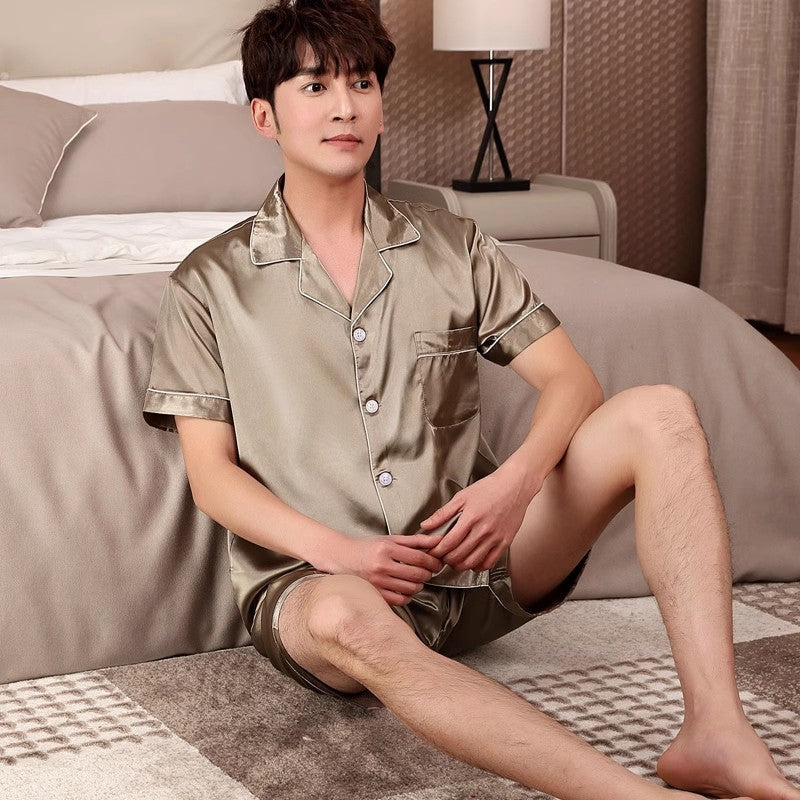 Pyjama Homme Léger Été Manches Courtes