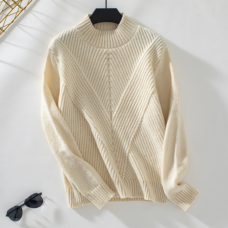Pull Femme Tricoté Doux Col Roulé Chic pour Automne