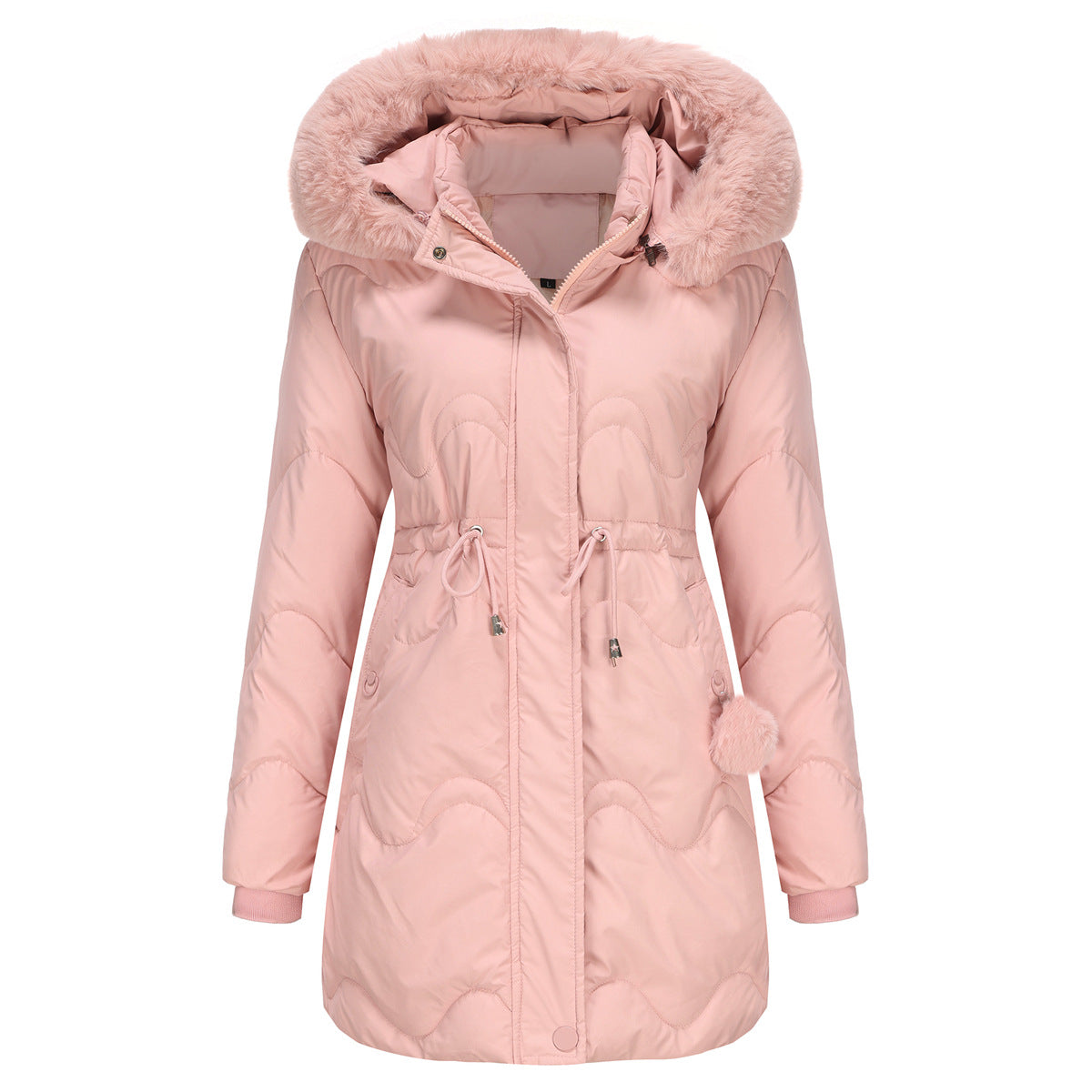 Manteau à capuche hiver chic à manches longues