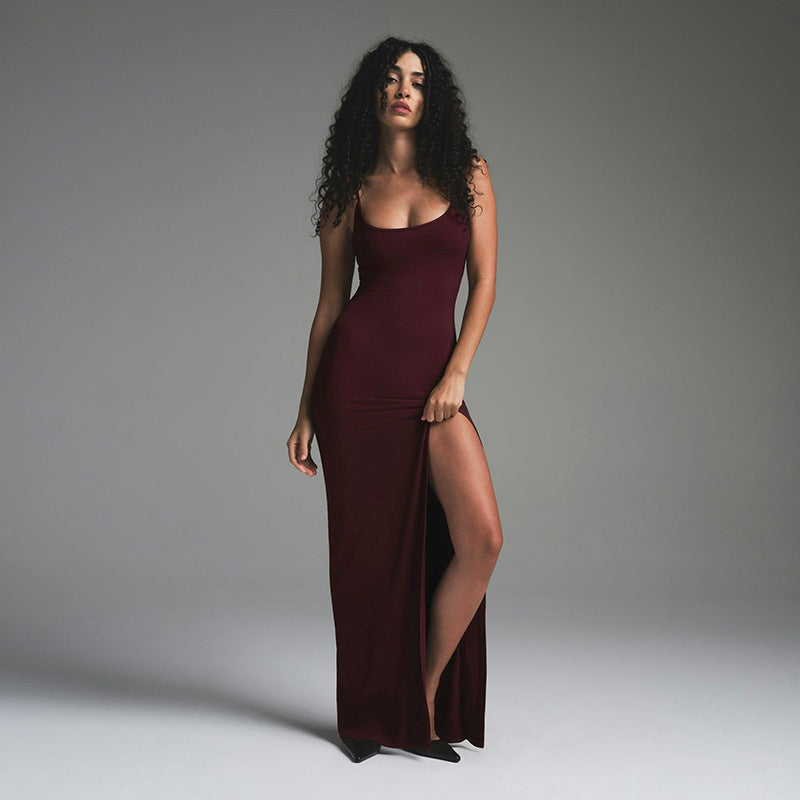 Fendelya™ – Robe Longue Femme Élégante avec Fente Latérale
