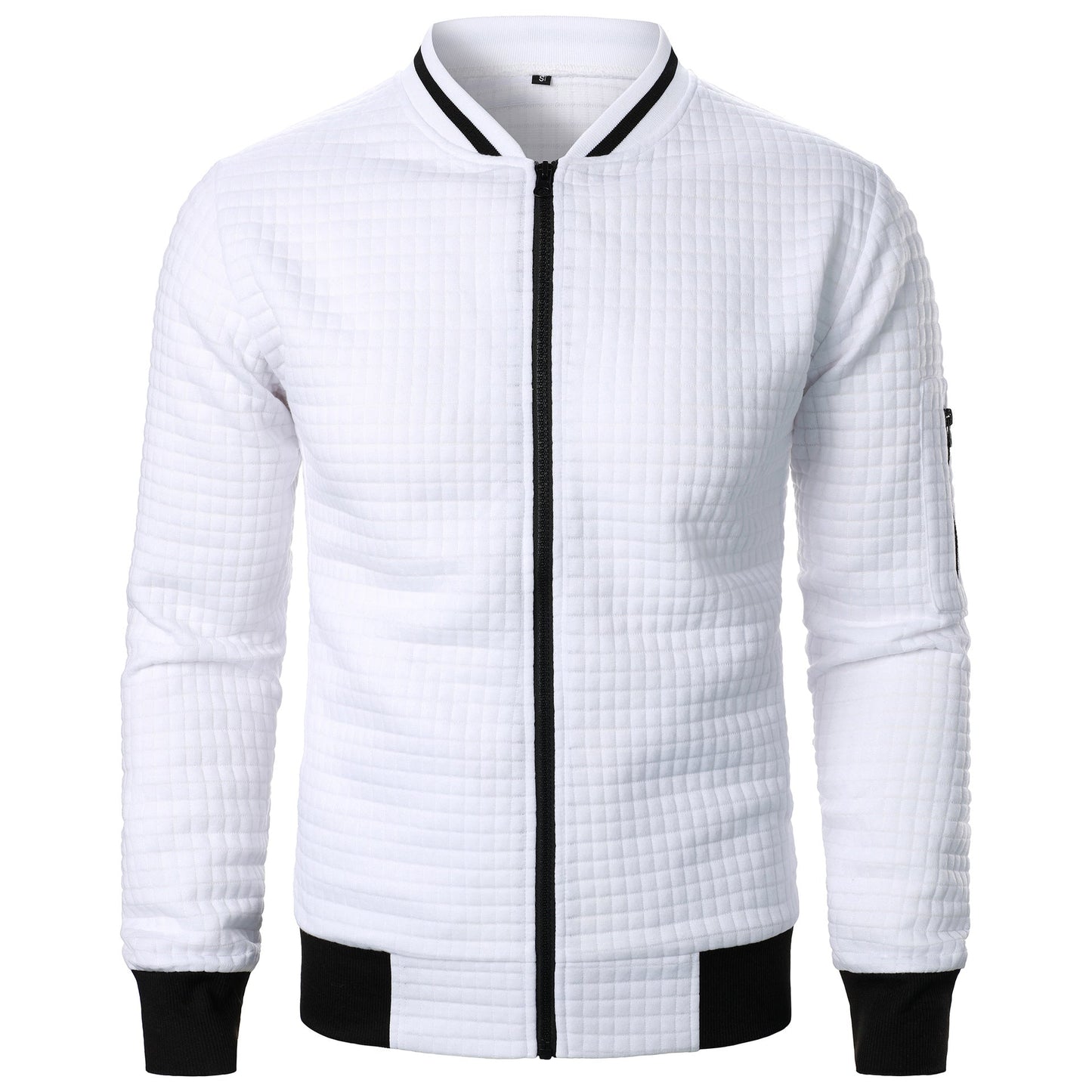 Blouson Aviateur Élégant Cuir avec Fermeture Éclair
