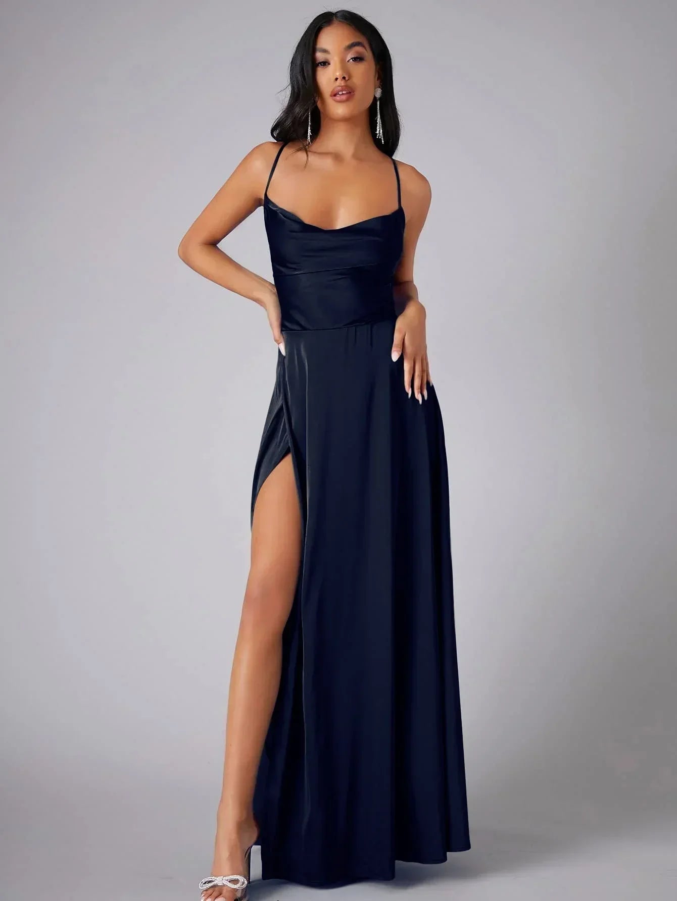 Robe de soirée Émeraude Décolletée pour femme