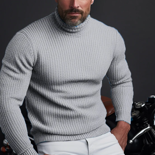 Pull Homme Col Roulé Coton Doux et Confortable