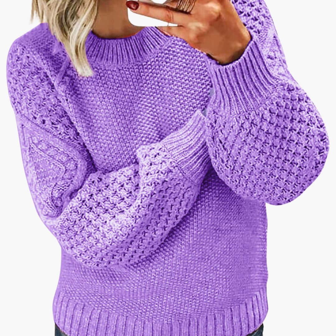 Pull femme élégant à manches brodées