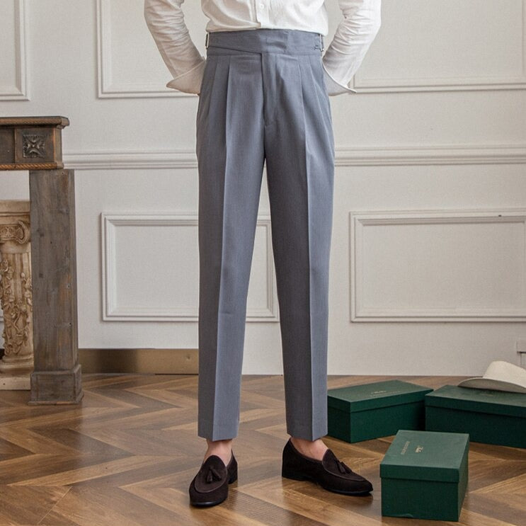 Pantalon Homme Élégant à Ceinture Réglable pour Mariage et Réunions