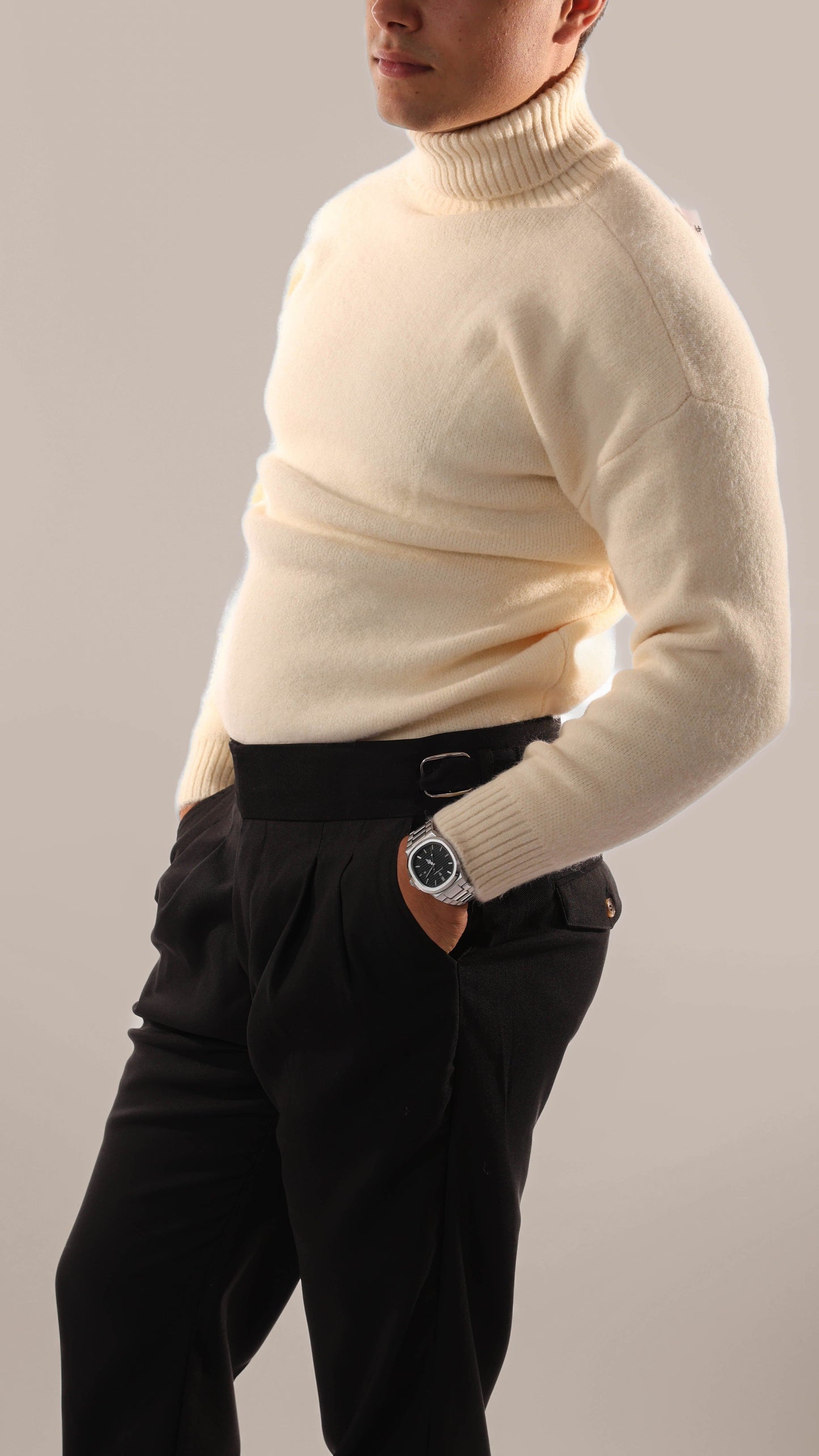 Pull Col Roulé Homme Élégant pour Superposer
