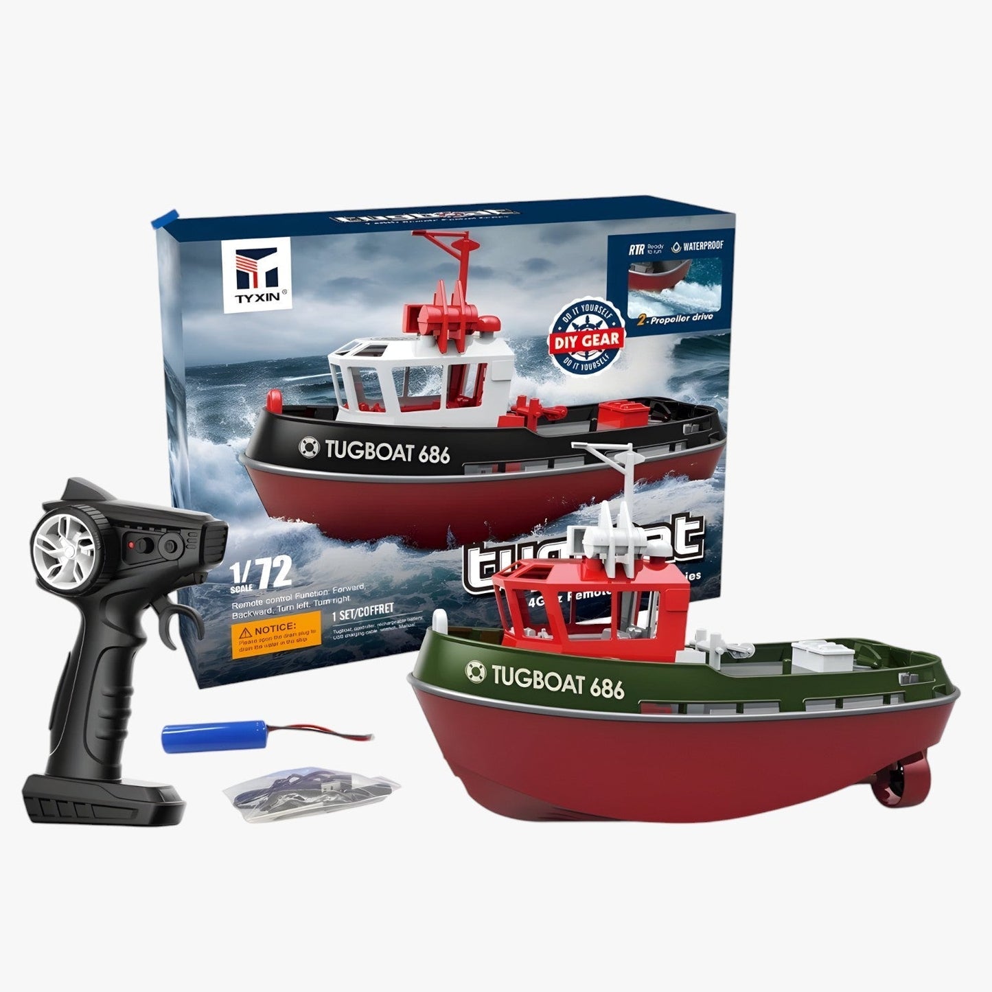 Bateau de Mer Télécommandé Puissant à Double Moteur