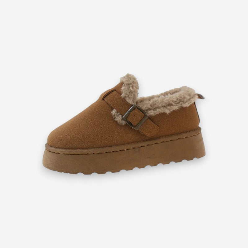 Chaussures Féminines à Bout Arrondi avec Semelle Plateforme et Fermeture Éclair