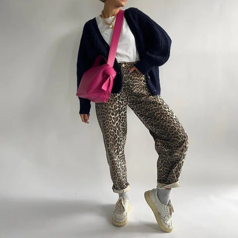 Jean Femme Léopard Décontracté - LuxeStyle