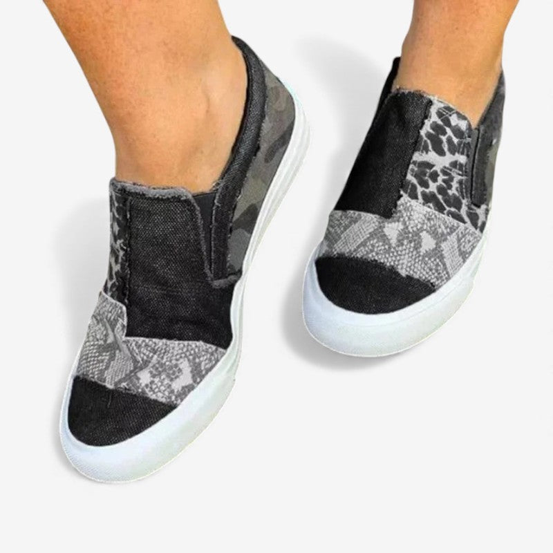 Chaussures Femmes à Talon Plat avec Imprimé Floral