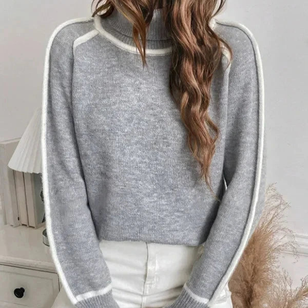 Pull douillet col roulé femme