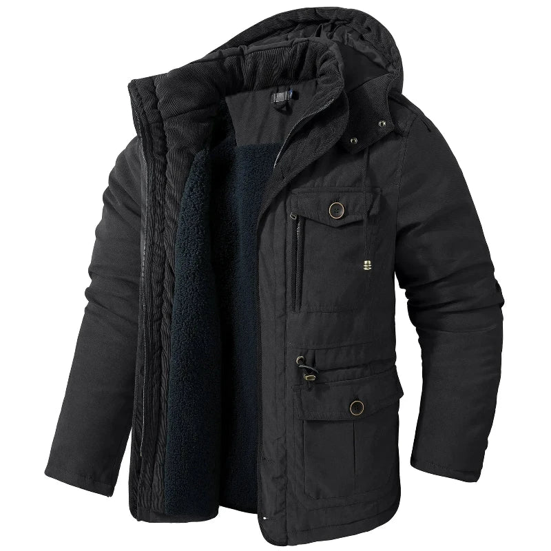 Veste Hiver Étanche – Manteau Polaire Douillet avec Doublure Molleton & Capuche