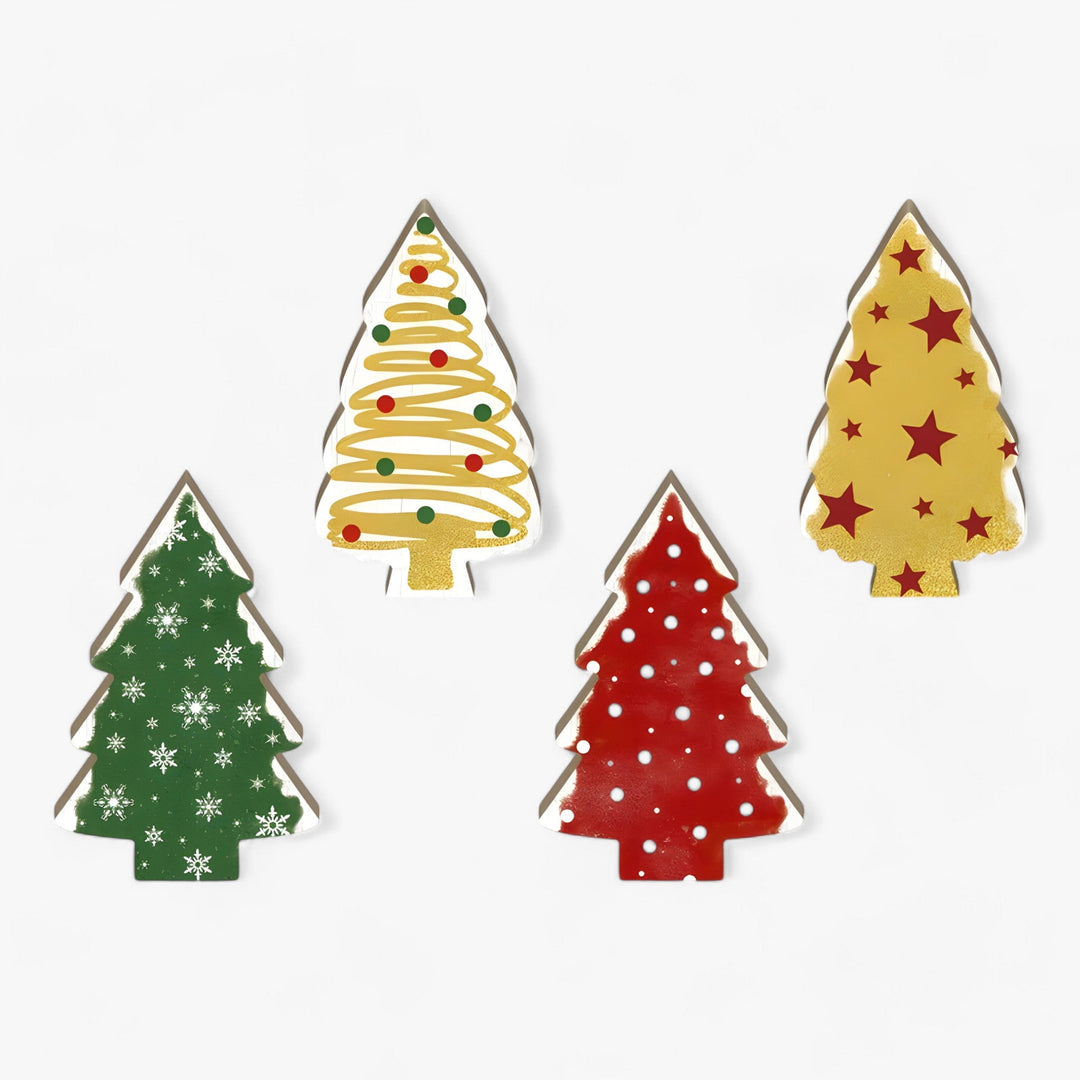 Sapins de Noël Miniatures en Bois Rustiques pour Déco Campagne - LuxeStyle